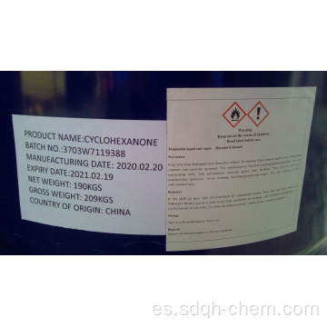 grado tecnológico industrial CYC 99,9% ciclohexanona mínima 108-94-1